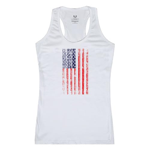 Graphic Tank, Distressed Flag, White, S