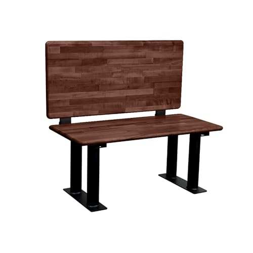 Wood ADA Locker Bench with back support- 42 Inches Wide - Dark Finish