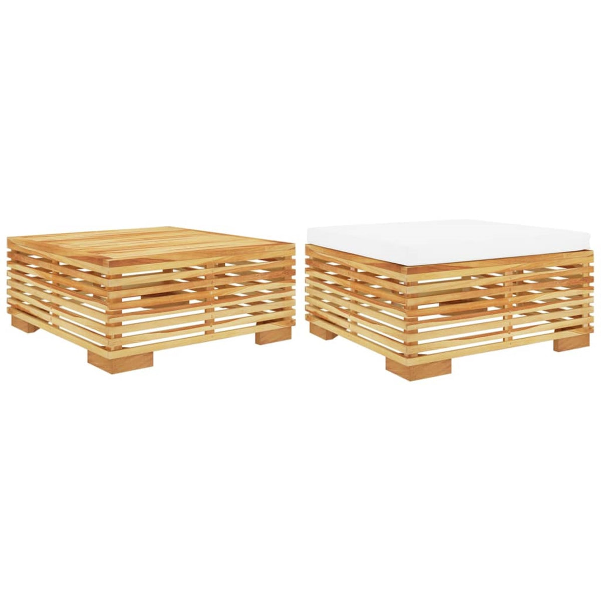 Vidaxl 2 Piece Patio Lounge Set Solid Wood Teak