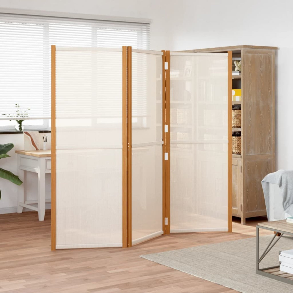 Vidaxl 3-Panel Room Divider Cream White 82.7'X70.9'