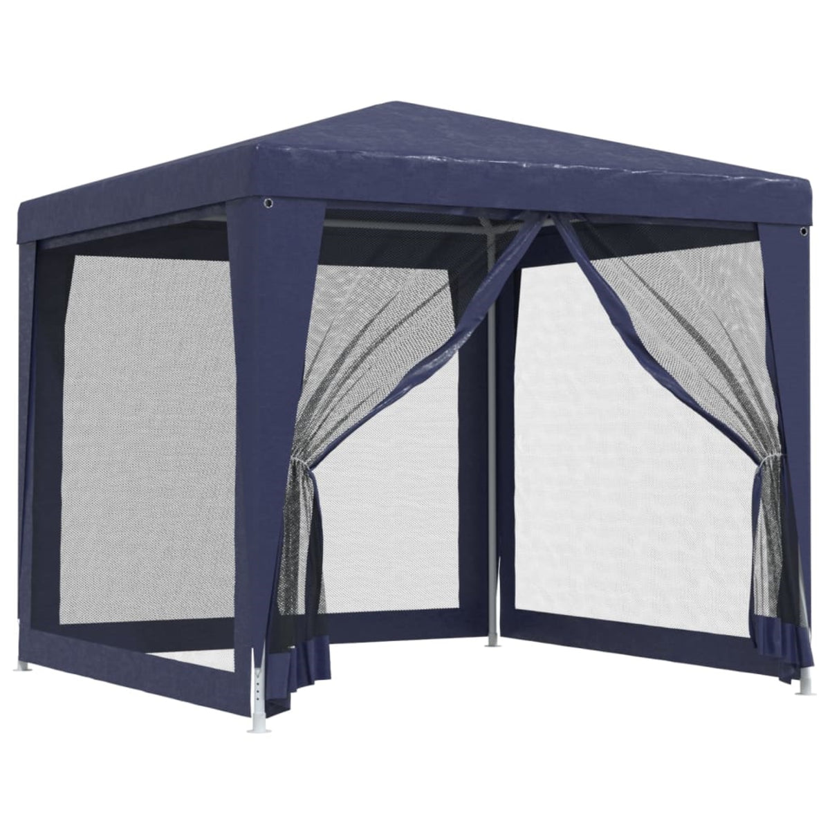 Vidaxl Party Tent With 4 Mesh Sidewalls Blue 8.2'X8.2' Hdpe