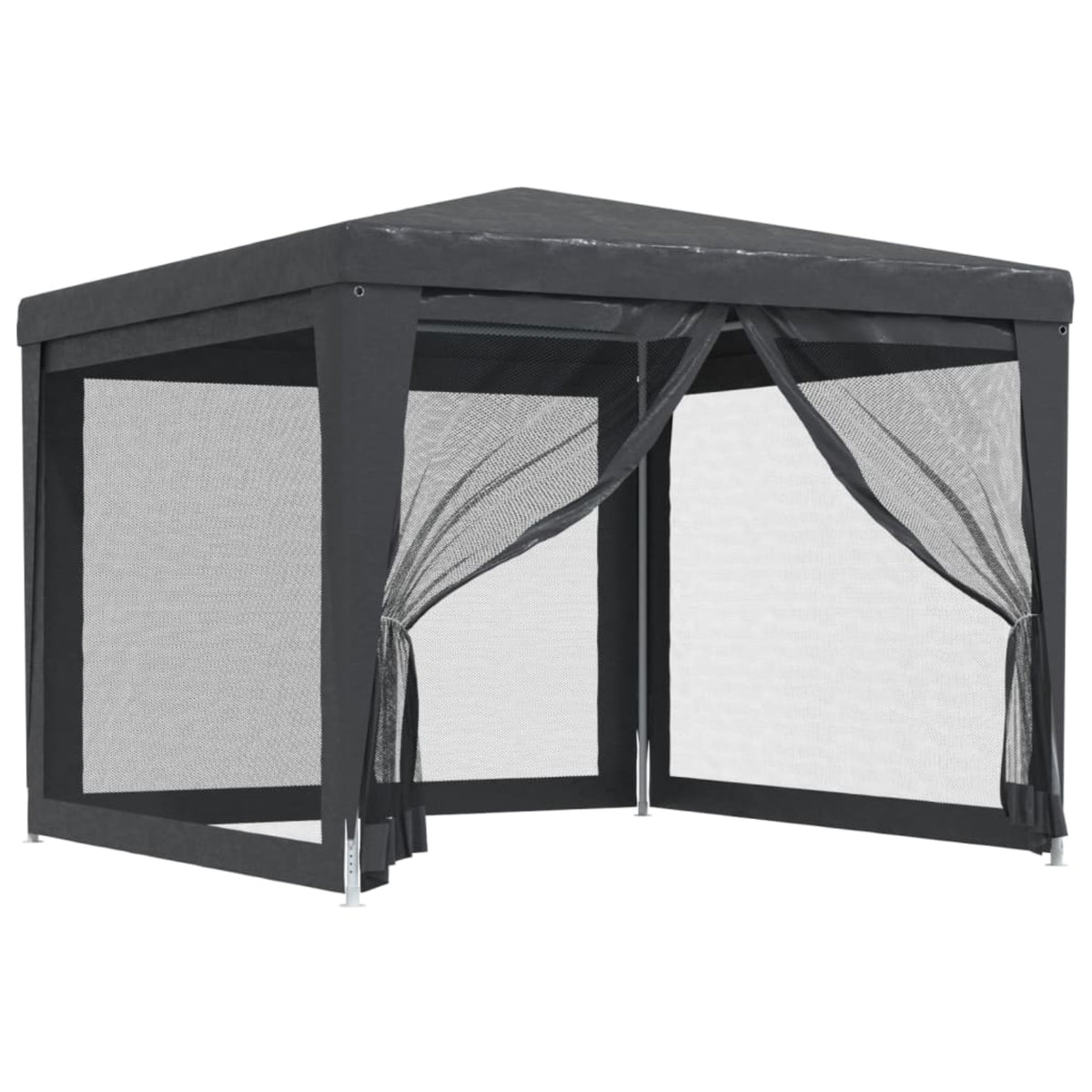 Vidaxl Party Tent With 4 Mesh Sidewalls Anthracite 9.8'X9.8' Hdpe