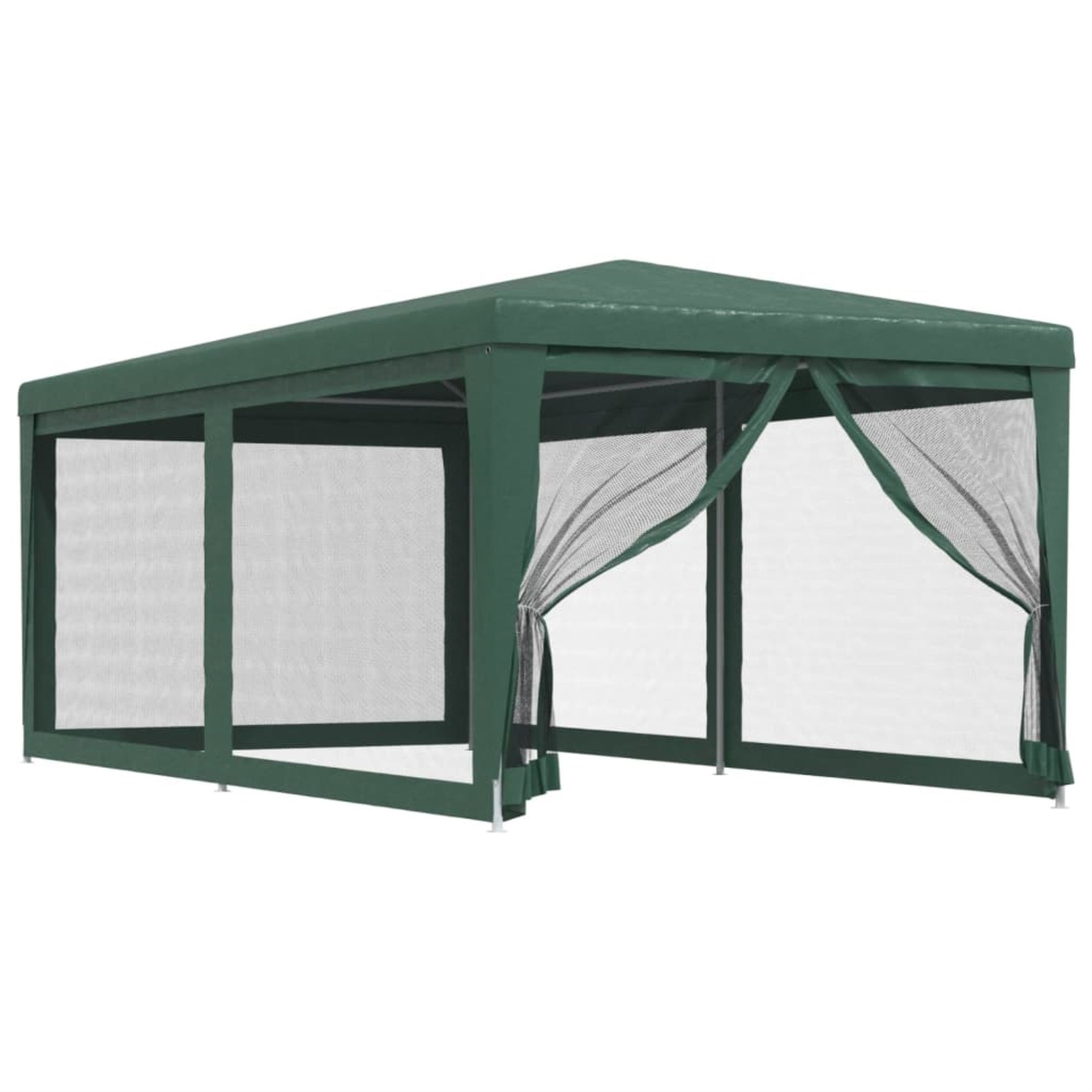 Vidaxl Party Tent With 6 Mesh Sidewalls Green 9.8'X19.7' Hdpe
