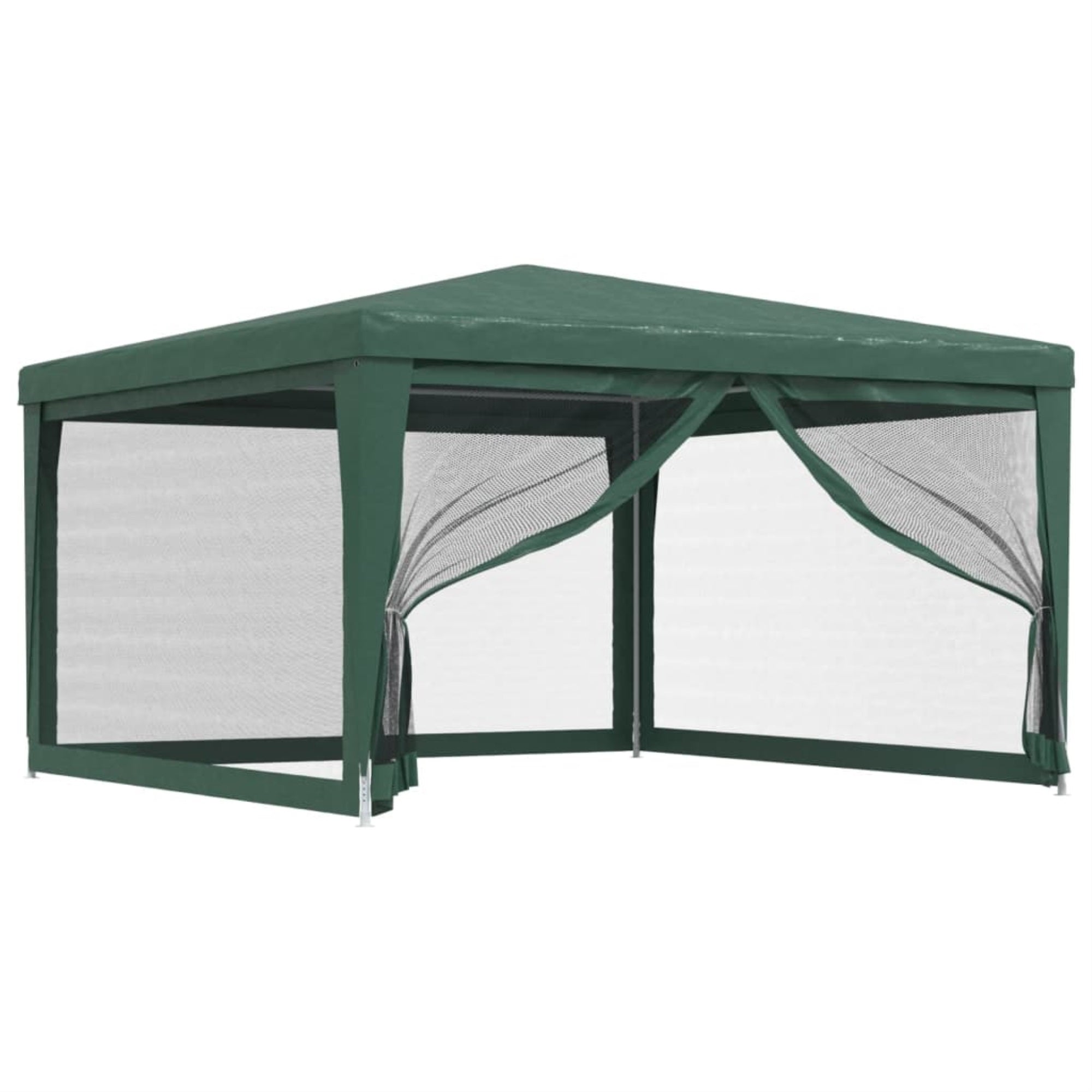 Vidaxl Party Tent With 4 Mesh Sidewalls Green 13.1'X13.1' Hdpe