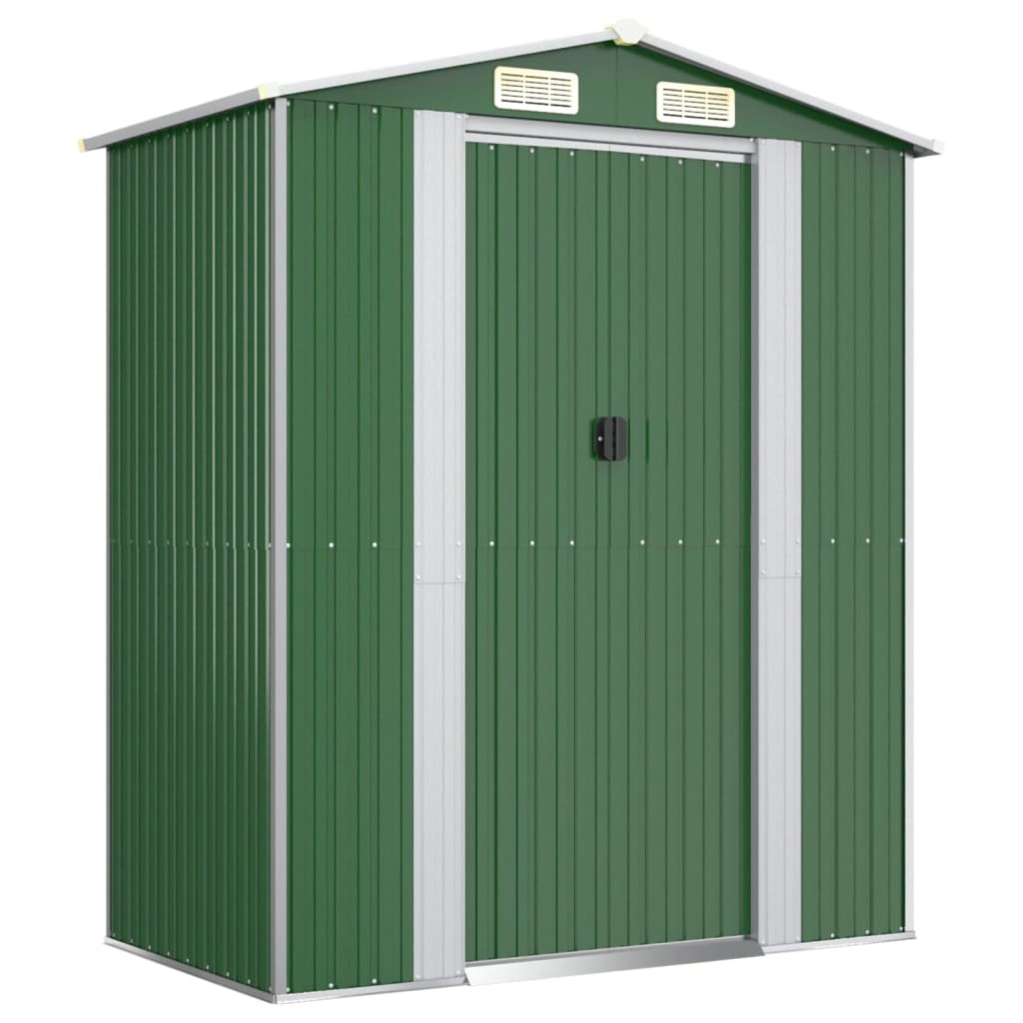 Vidaxl Garden Shed Green 75.6'X42.5'X87.8' Galvanized Steel