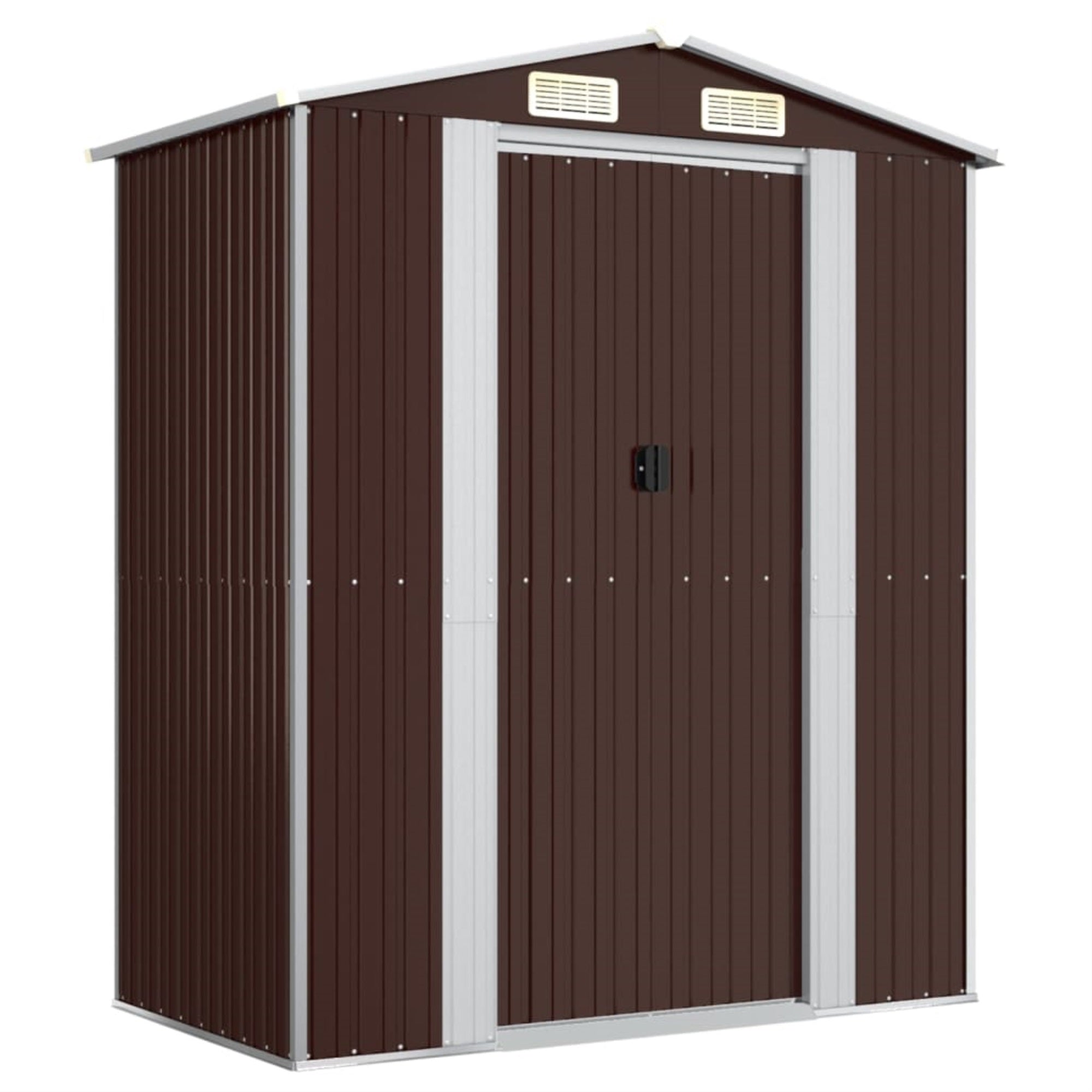 Vidaxl Garden Shed Dark Brown 75.6'X42.5'X87.8' Galvanized Steel