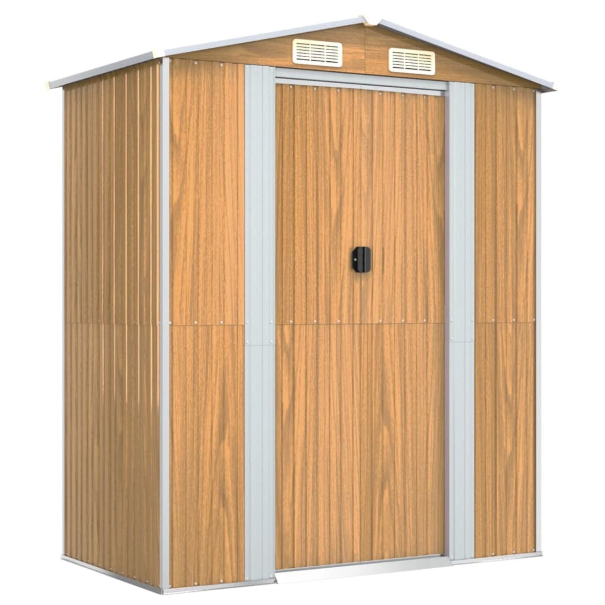 Vidaxl Garden Shed Light Brown 75.6'X42.5'X87.8' Galvanized Steel