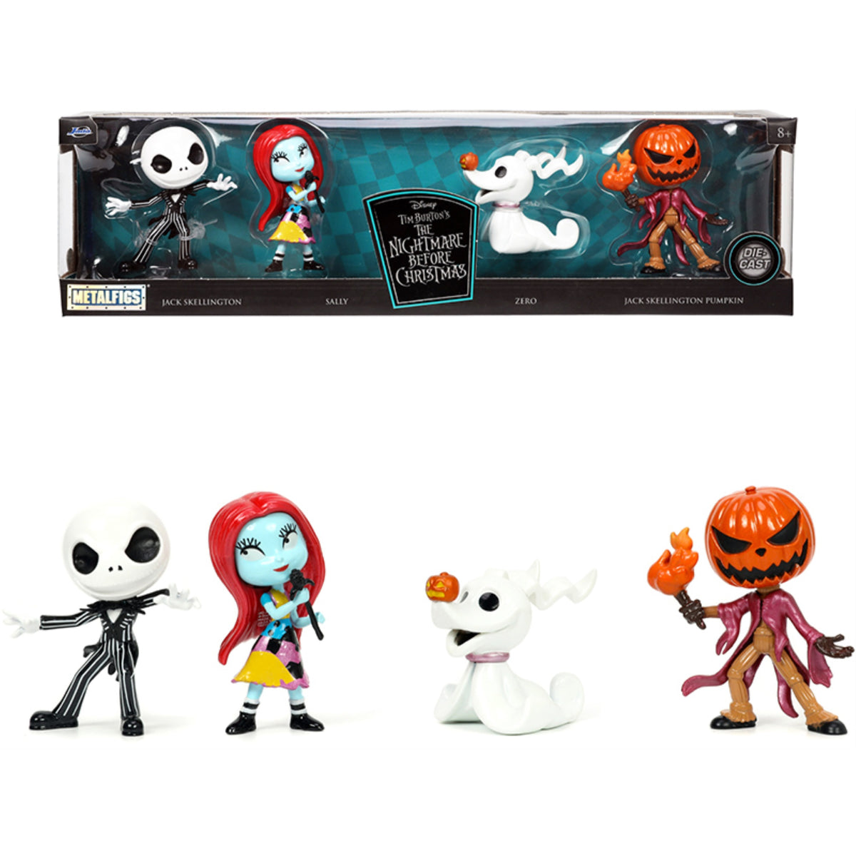 Set Of 4 Diecast Figurines (2.5') Tim Burton'S 'The Nightmare Before Christmas' 'Metalfigs' Series By Jada