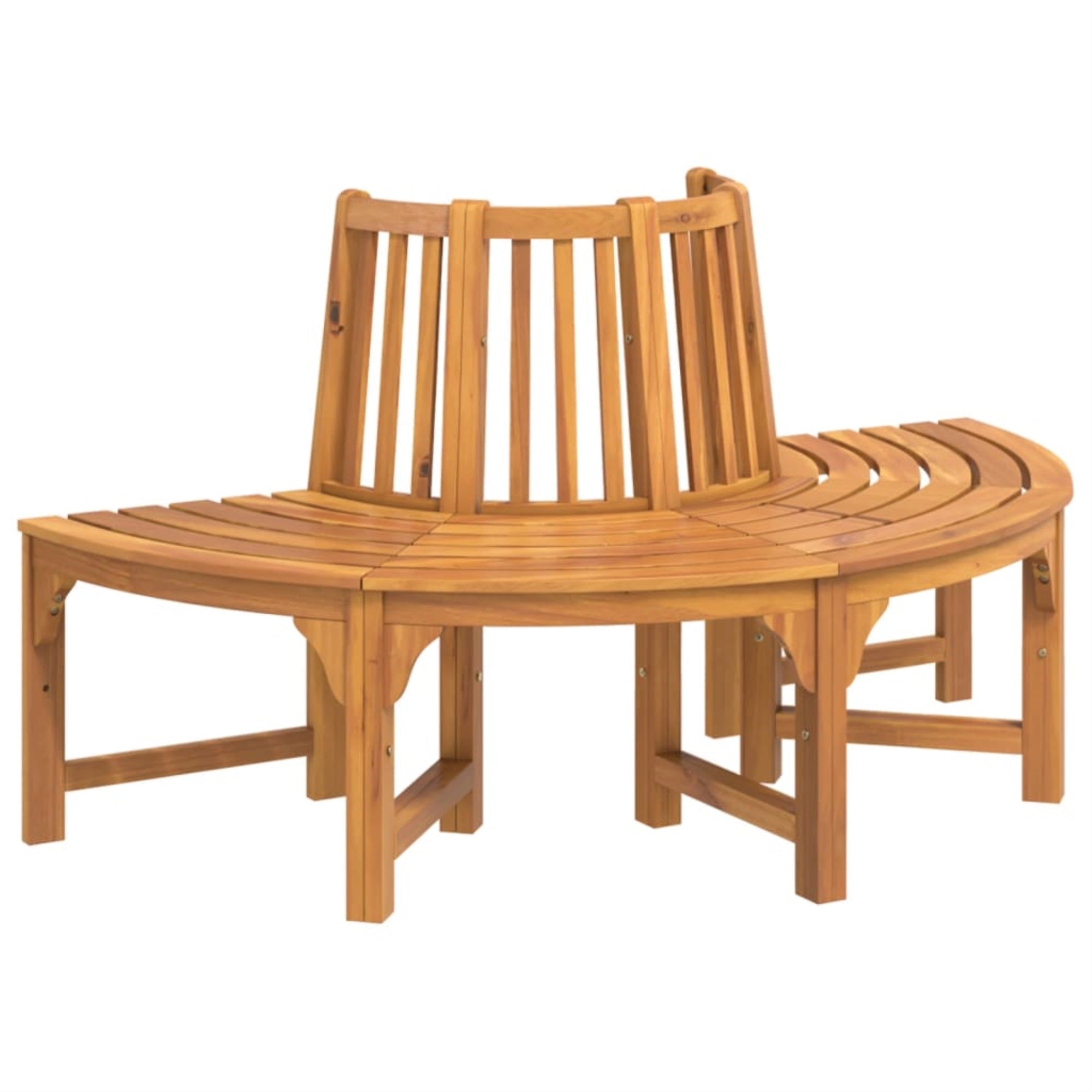 Vidaxl Half Round Tree Bench 63' Solid Wood Eucalyptus