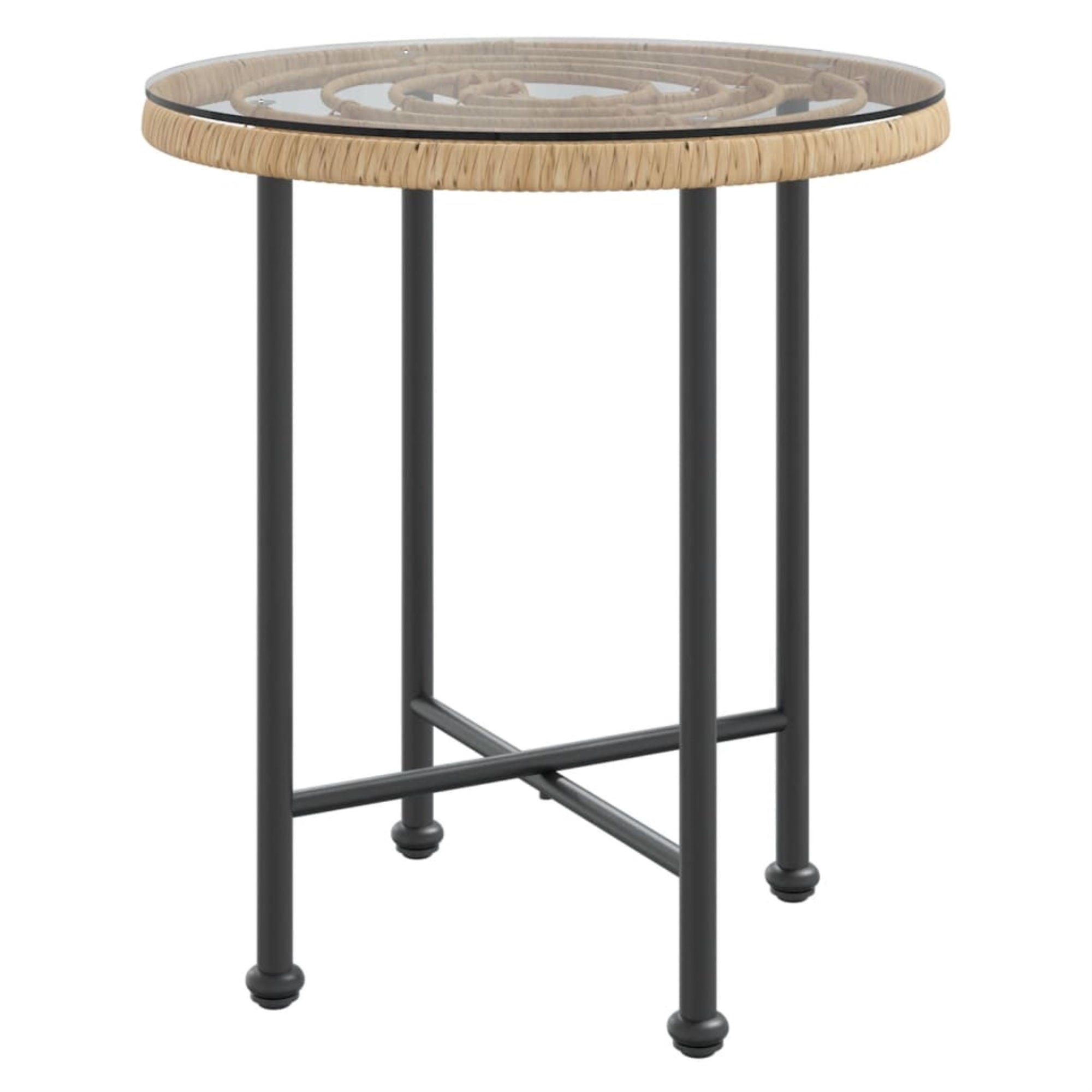 Vidaxl Dining Table 19.7'Tempered Glass And Steel