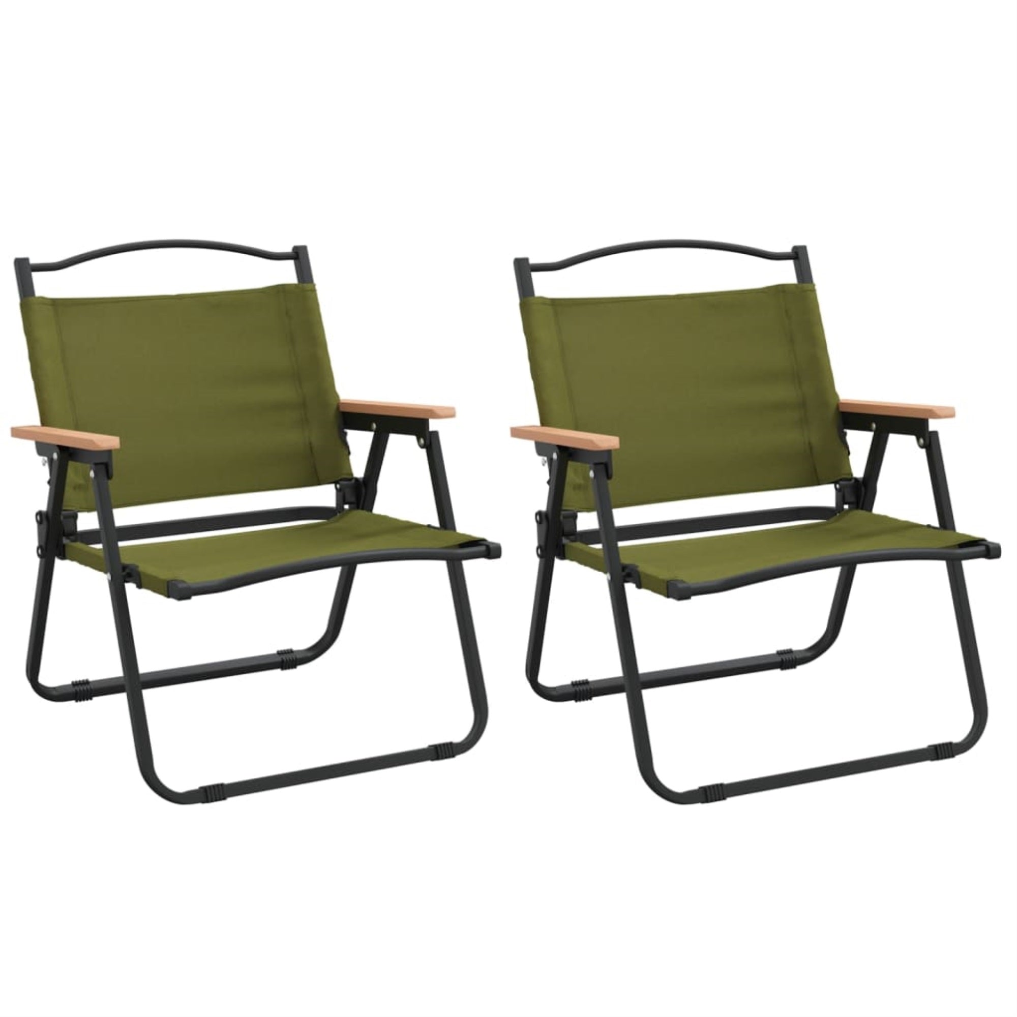 Vidaxl Camping Chairs 2 Pcs Green 21.3'X16.9'X23.2' Oxford Fabric