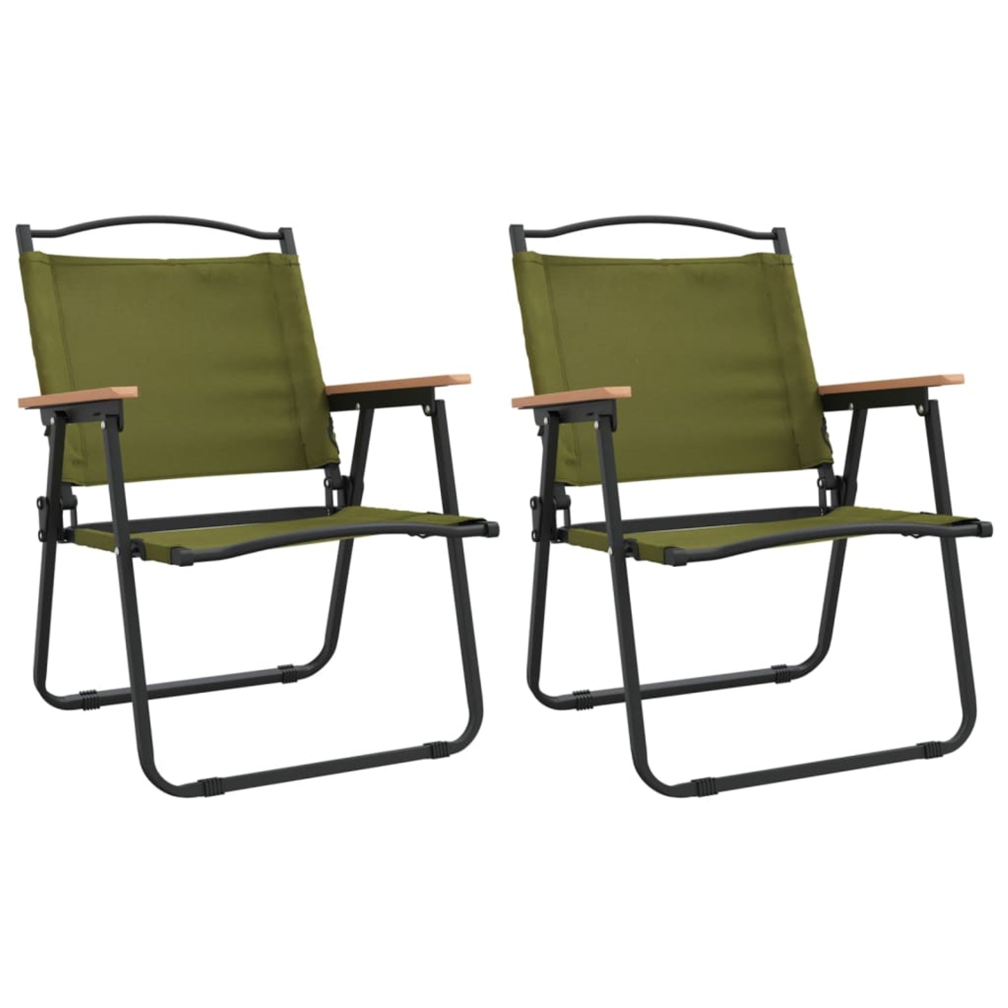 Vidaxl Camping Chairs 2 Pcs Green 21.3'X21.7'X30.7' Oxford Fabric