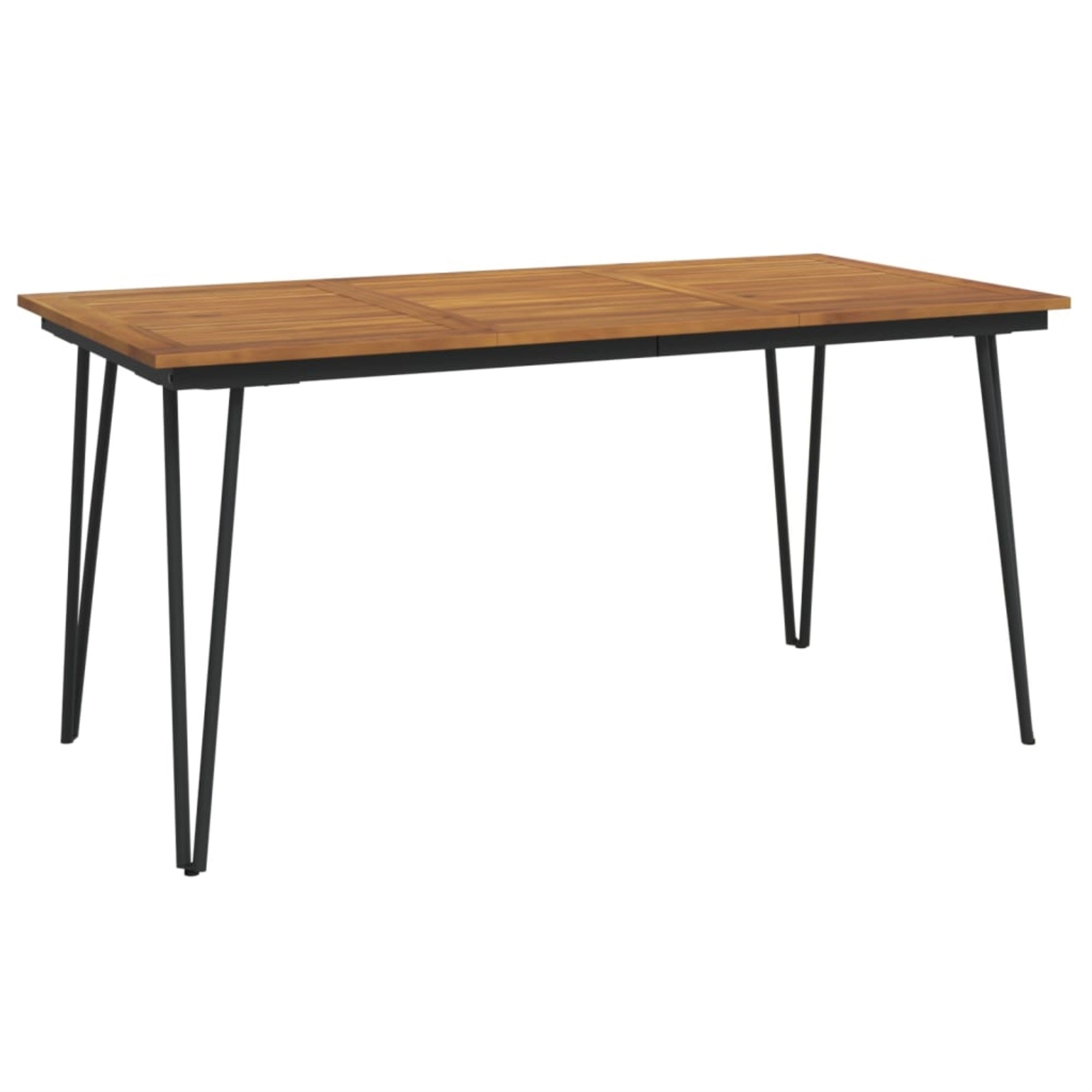 Vidaxl Patio Table With Hairpin Legs 63'X31.5'X29.5' Solid Wood Acacia