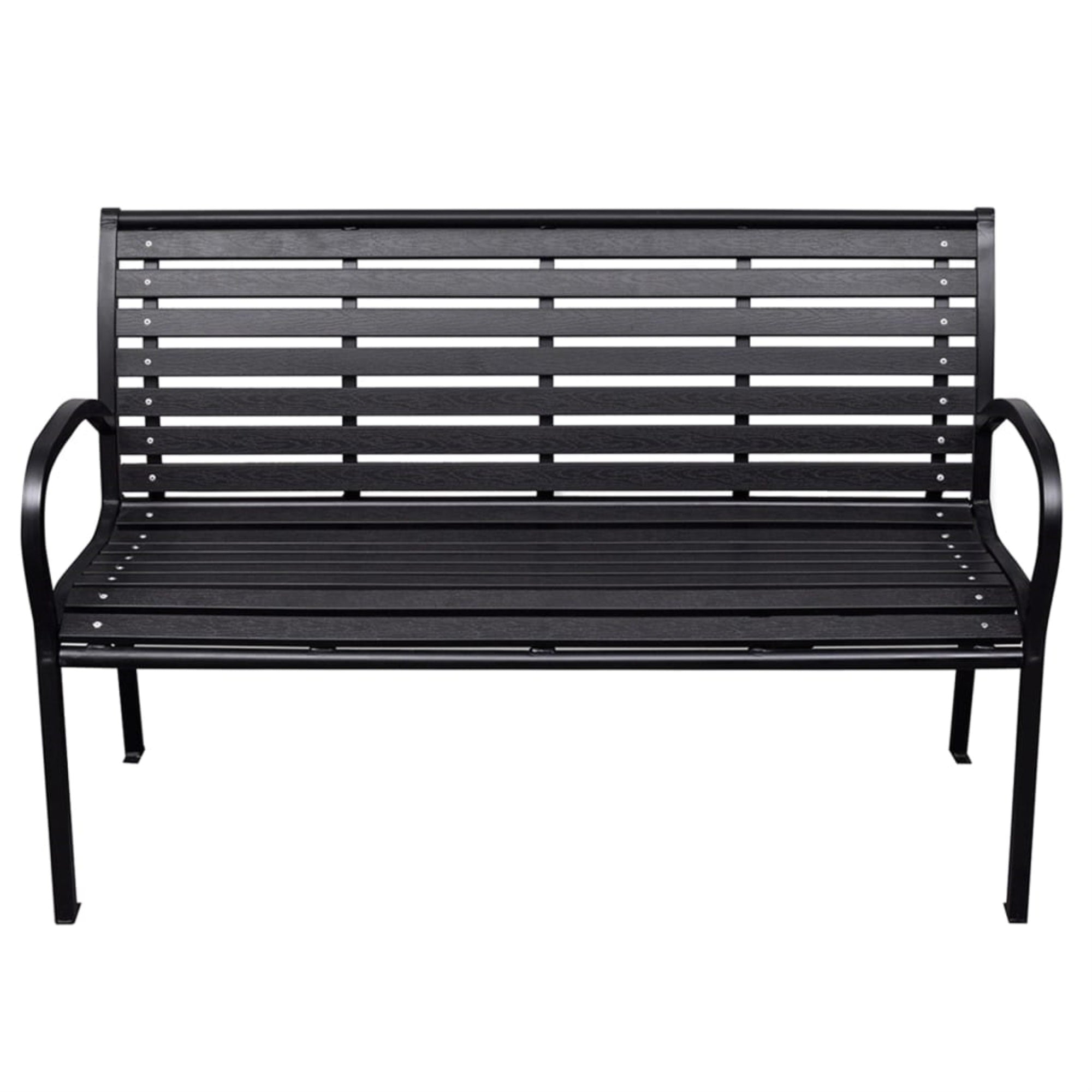 Vidaxl Patio Bench Black 45.7' Steel And Wpc