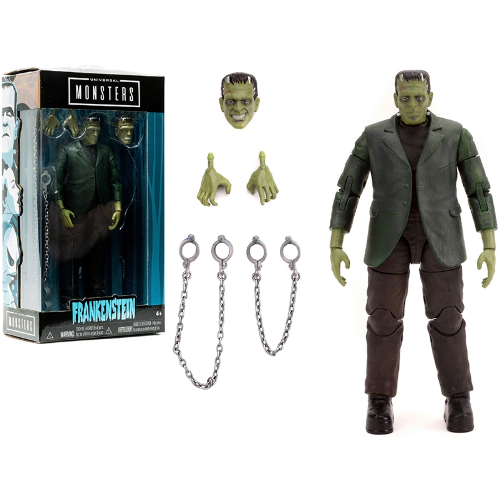 Frankenstein 7' Moveable Figurine With Chains And Alternate Head And Hands 'Universal Monsters' Series By Jada