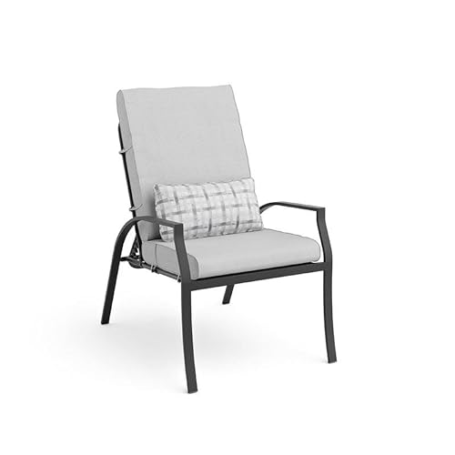 Leki Reclining Armchair Set of 6, Tie Back Cushions, 1 Pillow, Gray
