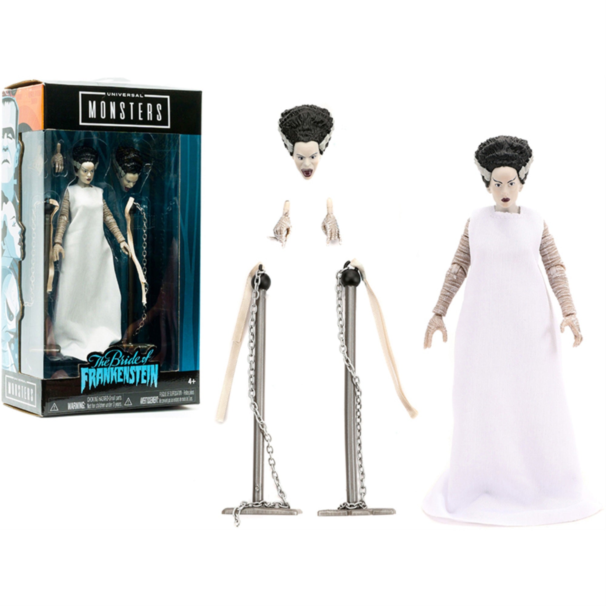 The Bride of Frankenstein 6 Moveable Figurine with Chains and Alternate Head and Hands ??niversal Monsters??Series by Jada