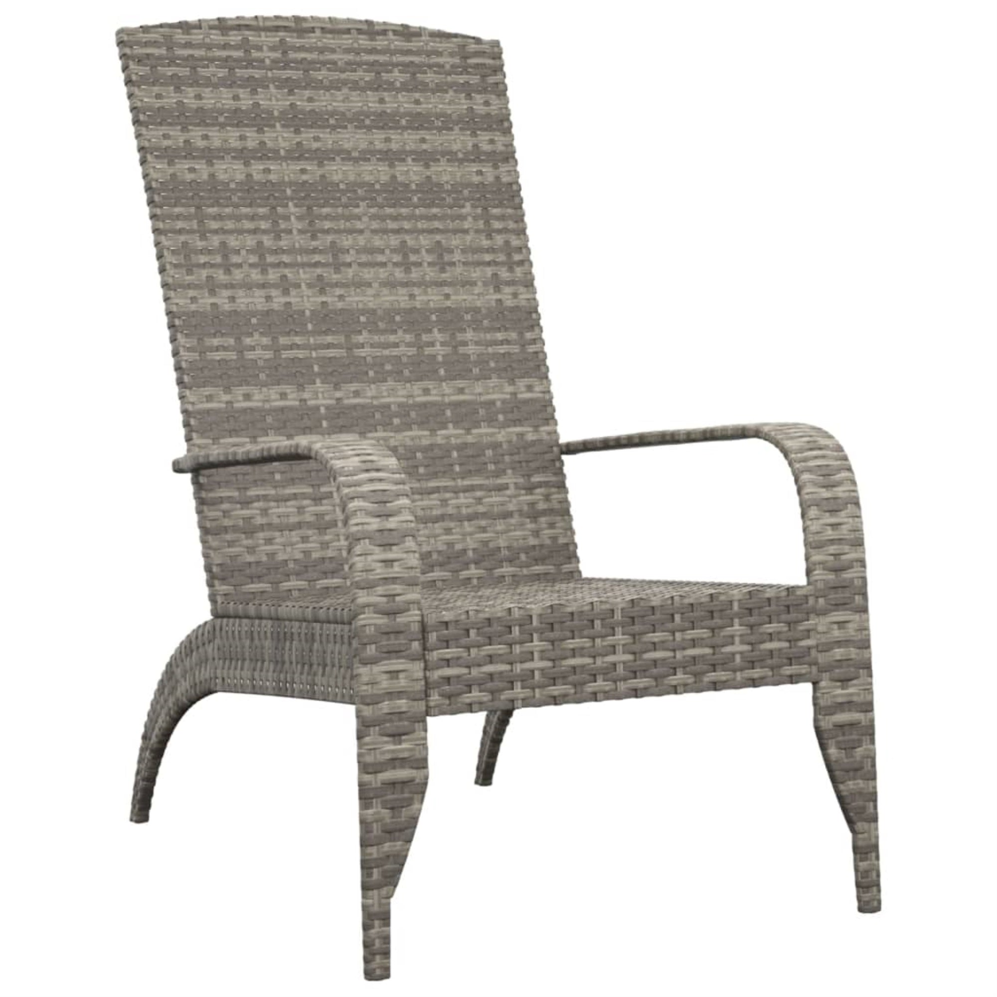Vidaxl Patio Adirondack Chair Gray Poly Rattan