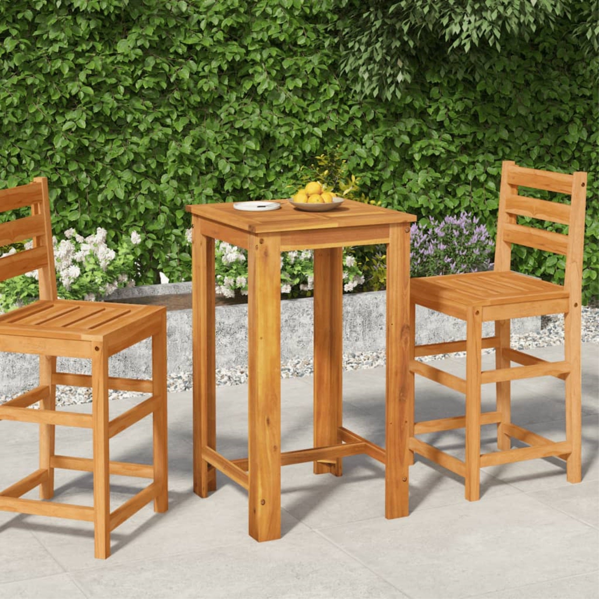 vidaXL Patio Bar Table 23.6″x23.6″x41.3″ Solid Wood Acacia