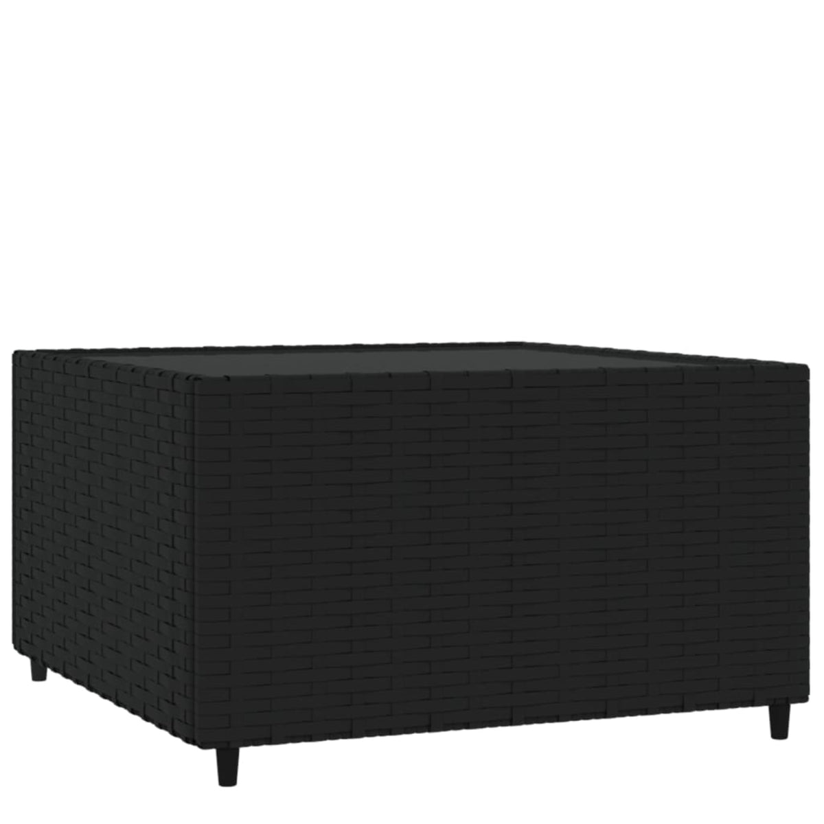 Vidaxl Square Patio Coffee Table Black 19.7'X19.7'X11.8' Poly Rattan