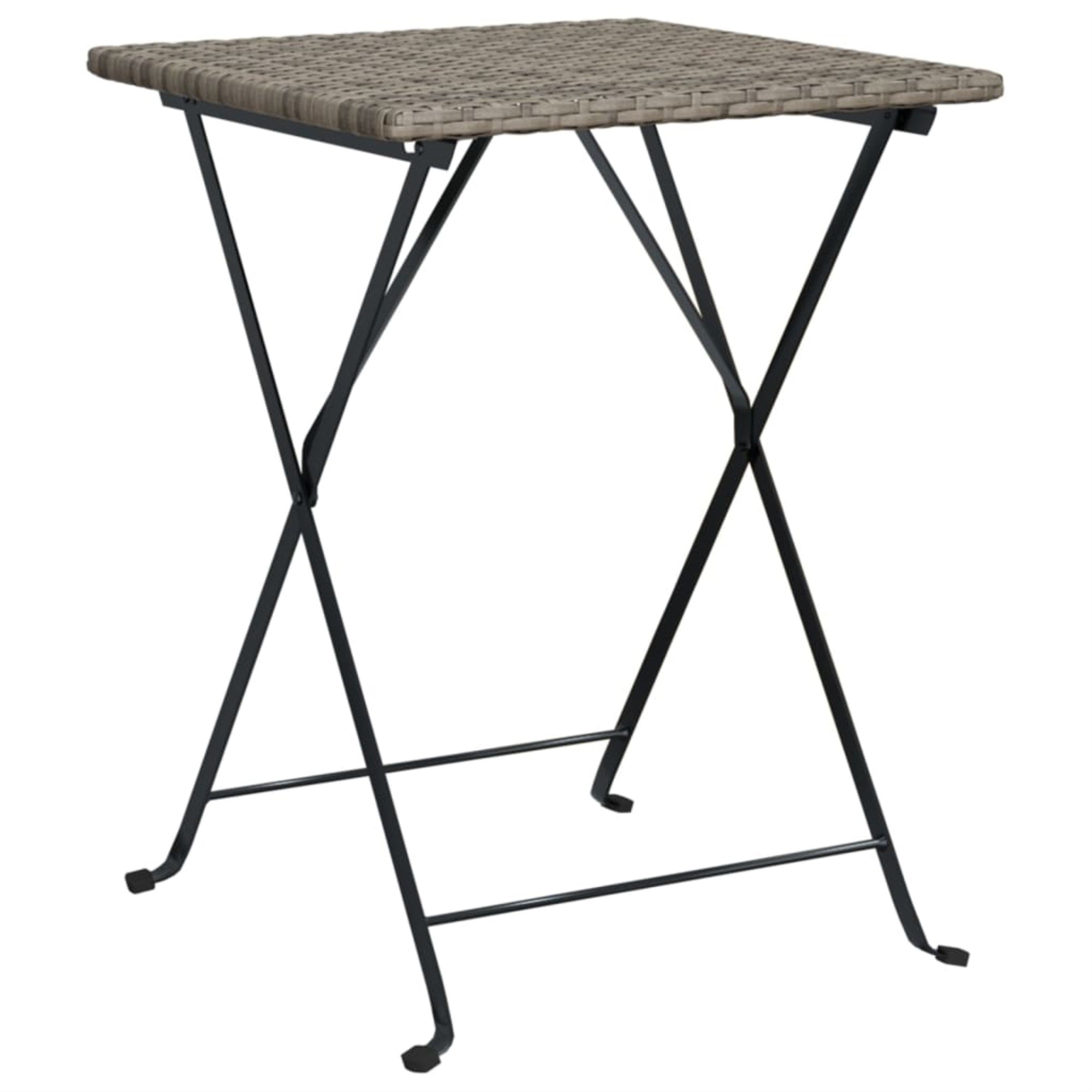 Vidaxl Folding Bistro Table Gray 21.7'X21.3'X28' Poly Rattan