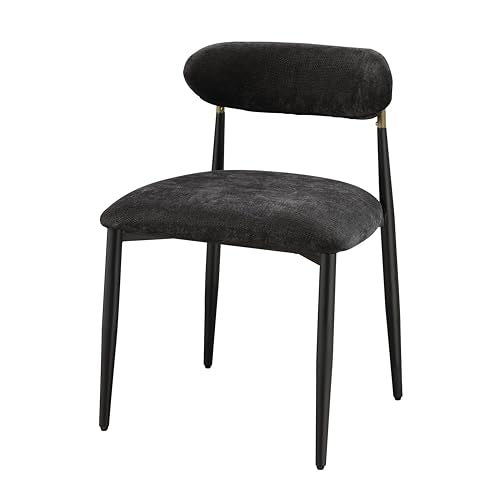 Casafoyer  Jaramillo Side Chair (Set-2), Black Fabric & Black Finish - (Pack Of 2)