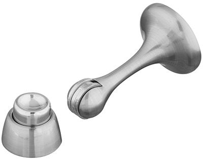 Door Stop With Catch, Magnetic, Brass, 3-In