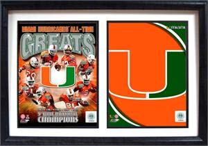 12x18 Double Frame - University of Miami Greats