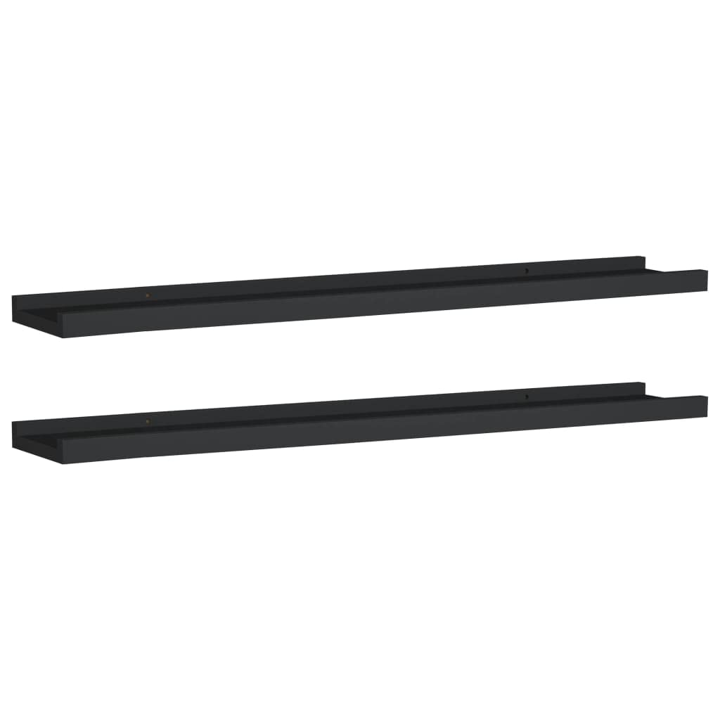 vidaXL Picture Frame Ledge Shelves 2 pcs Black 31.5x3.5??1.2??MDF