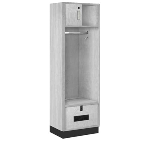 Salsbury 24 Wide Premier Wood Open Access Locker - 6 Feet High - 18 Inches Deep - Silver Teak - Silver Electronic Locks