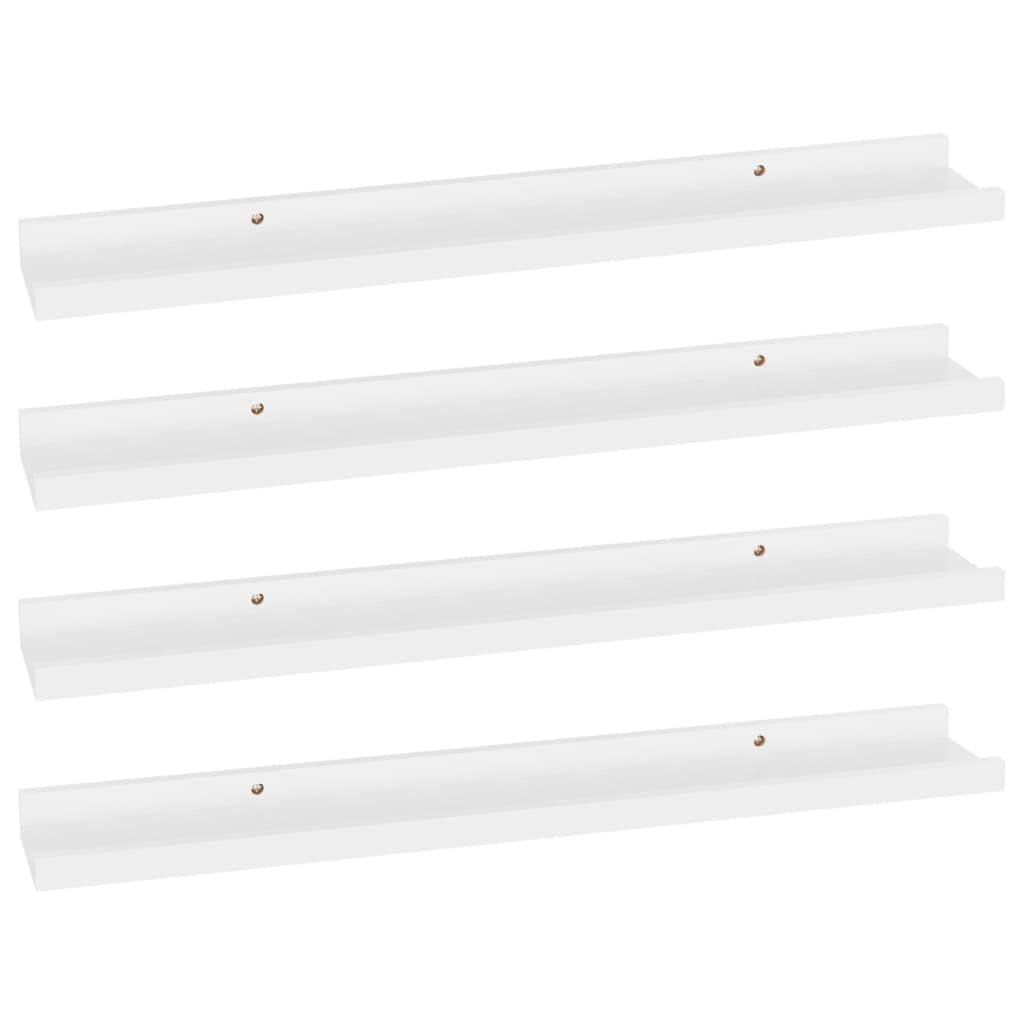 vidaXL Wall Shelves 4 pcs White 23.6x3.5"x1.2"