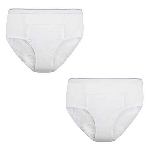 Mens Reusable Incontinence Brief 6oz  - Size -Small 30-32 - Pack of 2
