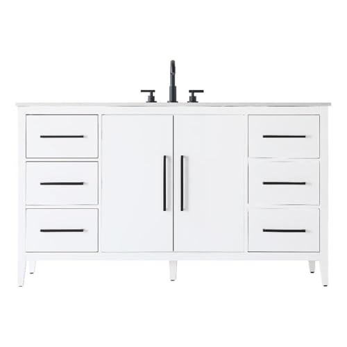 60 Inch Single Bathroom Vanity In White