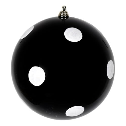Casafoyer 6” Black Candy Ball White Dots 4/Bag - (Pack Of 2)