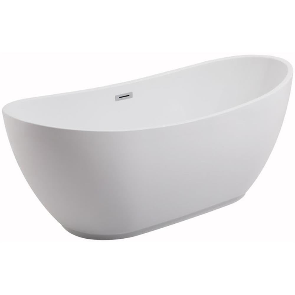 Elegant Decor Indoor Modern 67 Inch Soaking Bathtub In Glossy White - 67X28.3X26