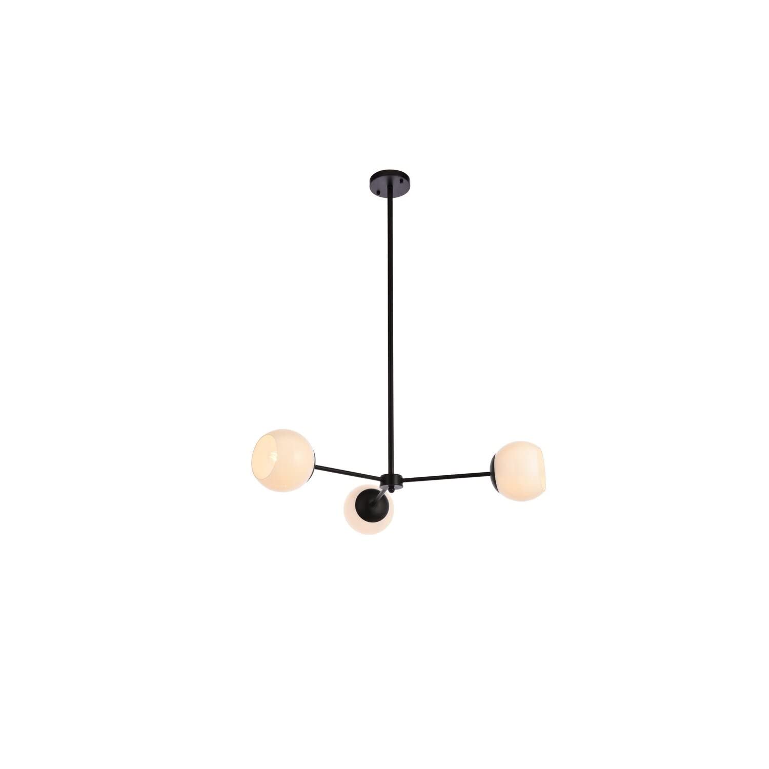 Briggs 32 inch pendant in black with white shade