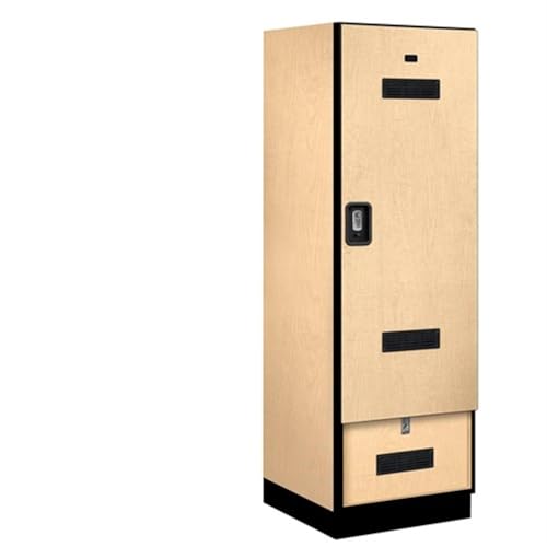 Salsbury 24 Wide Designer Wood Gear Locker - 6 Feet High - 24 Inches Deep - Maple - Silver Resettable Locks