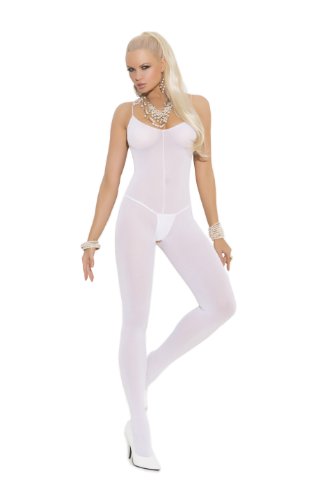 Elegant Moments Opaque Bodystocking - Q/S - White