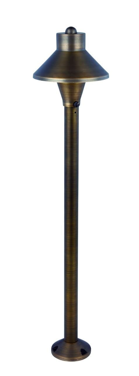 PATH LIGHT D5 H24 ANTIQUE BRASS INCLUDES STAKE G4 HALOGEN 20W(LIGHT SOURCE NOT INCLUDED)
