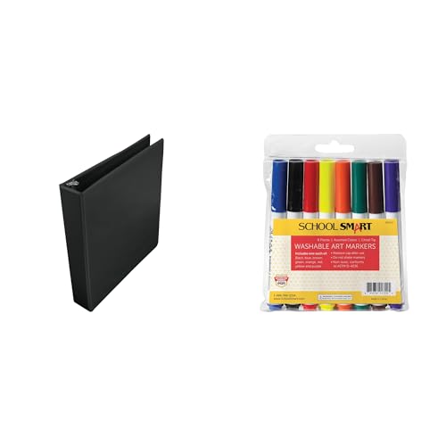 Casafoyer Polypropylene D-Ring View Binder & Quick Dry Washable Marker Combo Kit - Ideal for School Projects and Office Organization