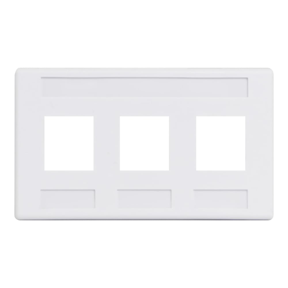 FACEPLATE, FURNITURE, 3-PORT, WHITE
