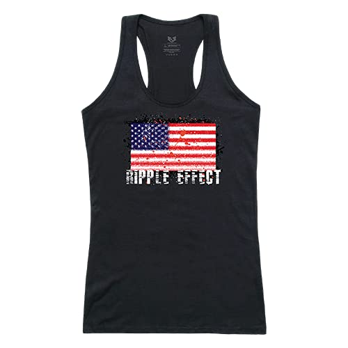 Graphic Tank, Ripple Effect, Black, XL