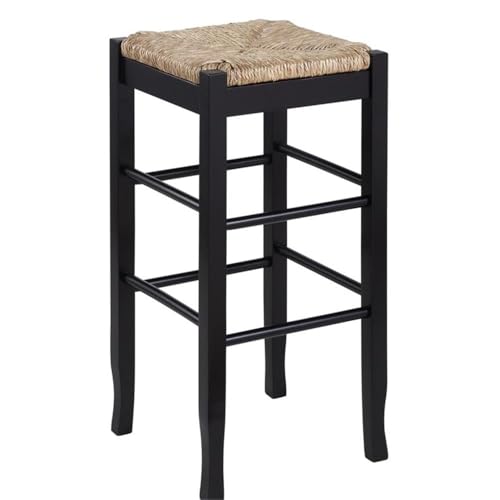 Casafoyer 29 SQUARE RUSH BARSTOOL [BLACK] - (Pack Of 2)