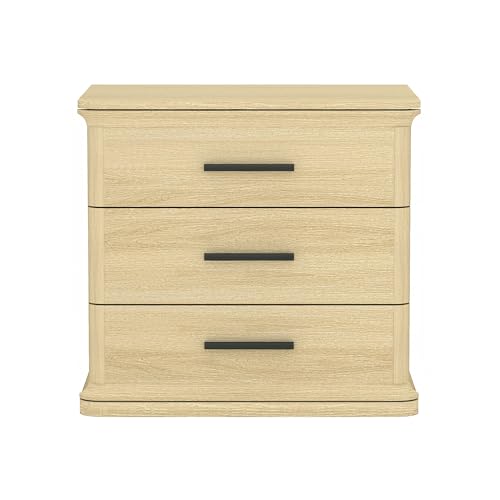 Clifford Traditional Nightstand in Natural Oak (3-Drawer)