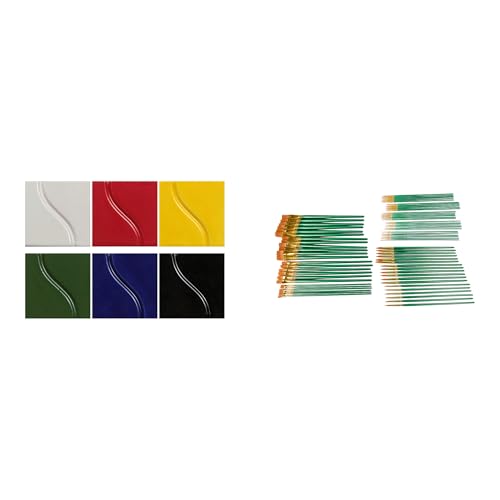 Casafoyer Gloss Glazes and Casafoyer Optimum Golden Synthetic Taklon Paint Brushes Combo Kit for Arts and Crafts Projects
