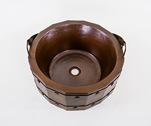 INNOVA COPPER VESSEL SINK BUCKET DESIGN 17X17X7 G1718 DARK