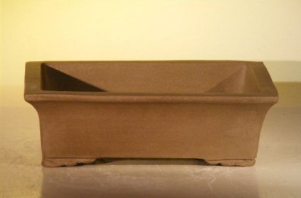 Brown Unglazed Ceramic Bonsai Pot - Rectangle<br><i>10 x 7.875 x 3.125</i>
