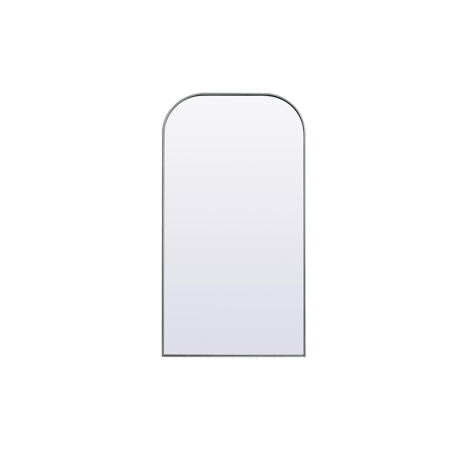Metal Frame Arch Full Length Mirror 35x66 Inch in Silver