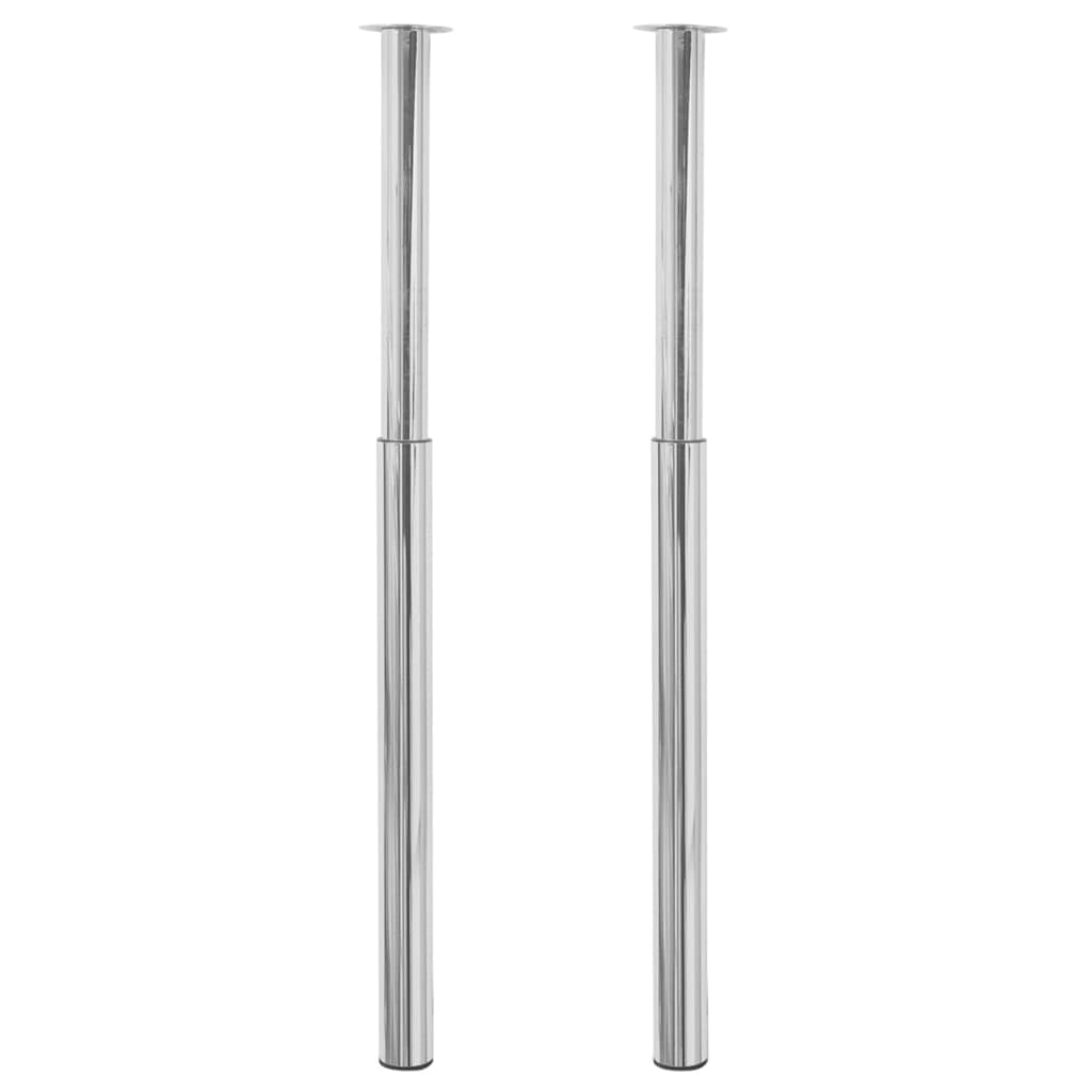 vidaXL 2 Telescopic Table Legs Chrome 28-43.3"