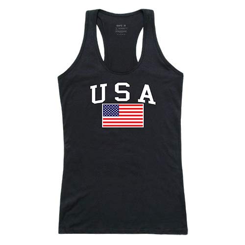 GraphicTank, USA & Flag, Black, 2X